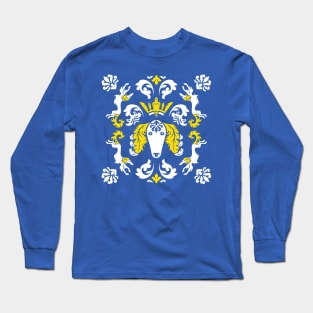 The Spirit of Saluki Damask (Blue) Long Sleeve T-Shirt